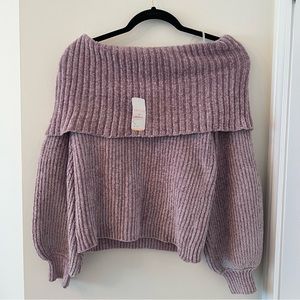 COPY - Forever21 contemporary off the shoulder women’s sweater, 90s inspired, s…